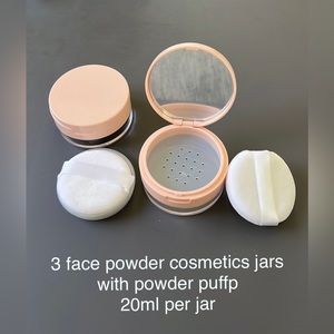 Empty Travel bottles cosmetics jars with powder puff travel shower bottles